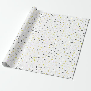 Geometrisches modernes Schwarzes Memphis und Geschenkpapier