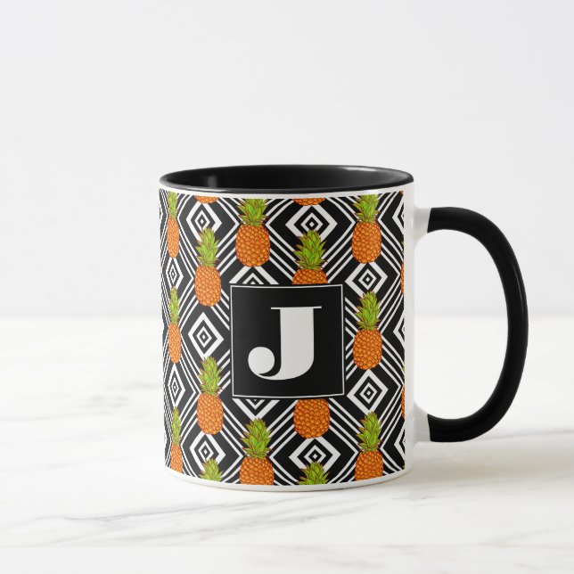 Geometrisches Monogramm der Ananas-| Tasse (Rechts)