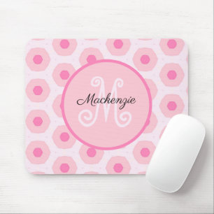 Geometrisches Monogramm der modernen rosa Schaltpu Mousepad