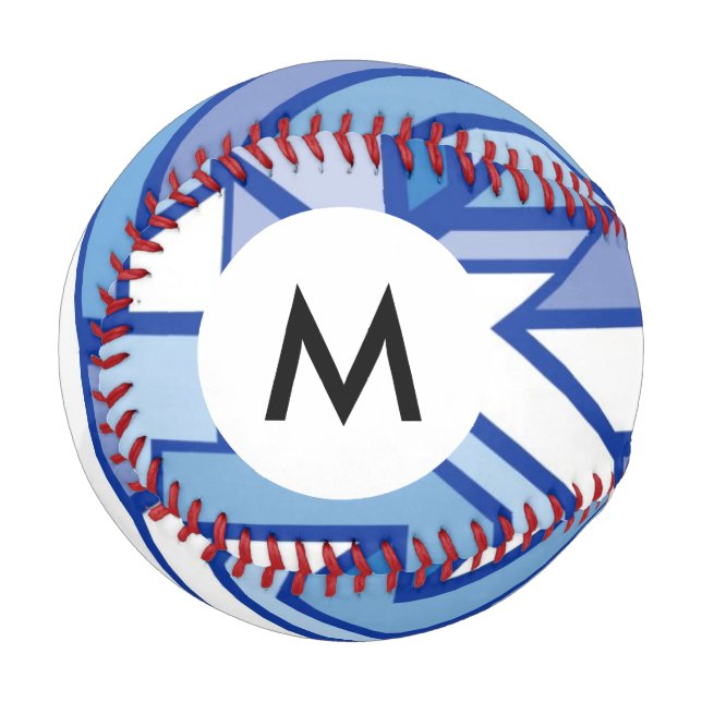 Geometrisches Monogramm Muster 2 Baseball (Vorderseite Links)