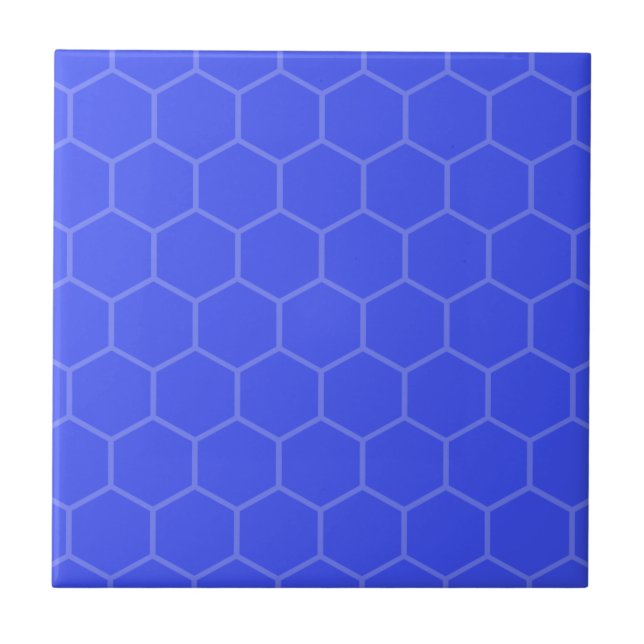 geometrisches Mosaik-Design für Indigo-Hexagon Fliese (Vorderseite)