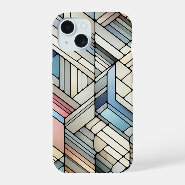 Geometrisches Mosaik iPhone 15 Hülle (Rückseite)