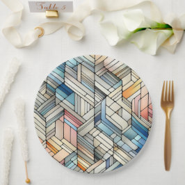 Geometrisches Mosaik Pappteller