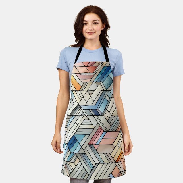 Geometrisches Mosaik Schürze (Getragen)
