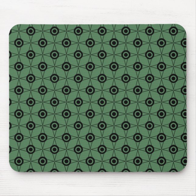 Geometrisches Mousepad für Retro-Funk, Clover Gree (Vorne)