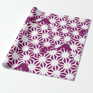 Geometrisches Mulberry- und Weißmuster Geschenkpapier