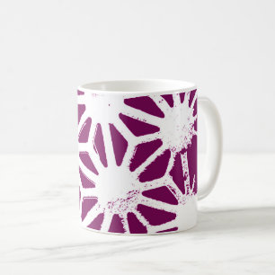 Geometrisches Mulberry- und Weißmuster Kaffeetasse