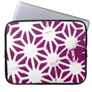 Geometrisches Mulberry- und Weißmuster Laptopschutzhülle