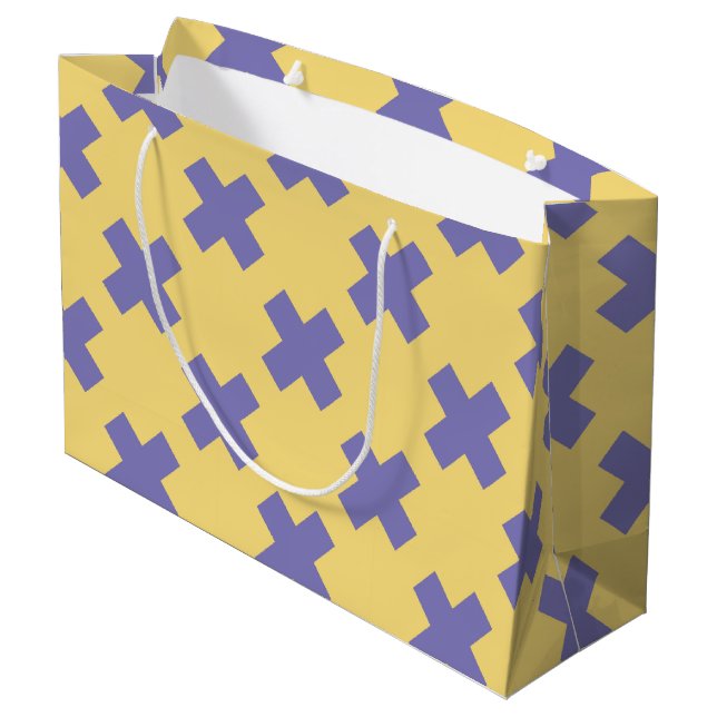 Geometrisches Muster 18 Große Geschenktüte (Rückseite Schrägansicht)