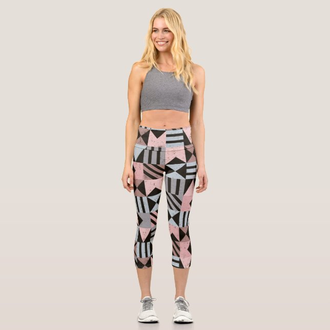 Geometrisches Muster 29 Capri Leggings (Vorderseite)