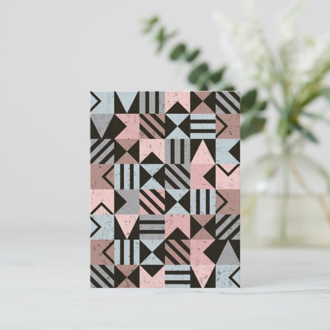 Geometrisches Muster 29 Feiertagspostkarte (Stehend Vorderseite)