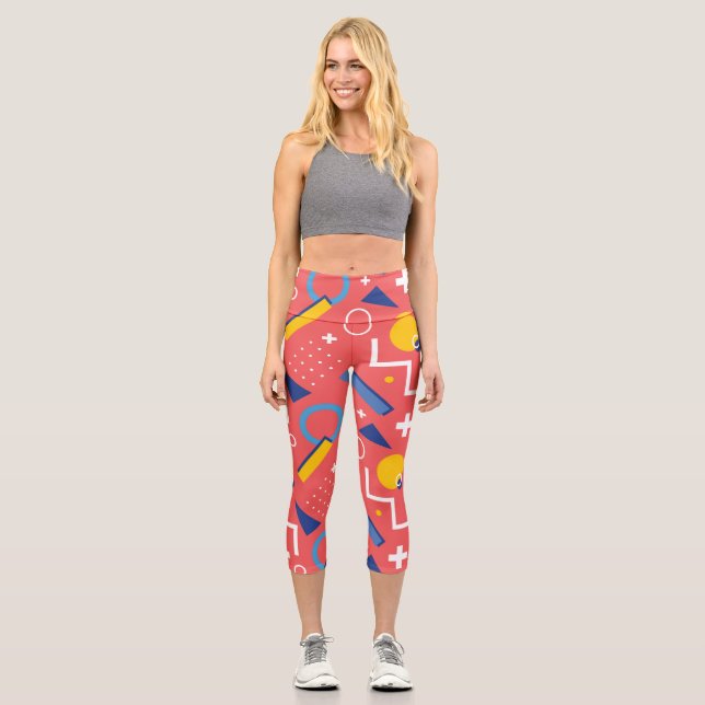 Geometrisches Muster 2 Capri Leggings (Vorderseite)