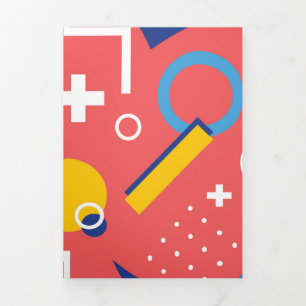 Geometrisches Muster 2 Dreifach Gefaltete Urlaubskarte