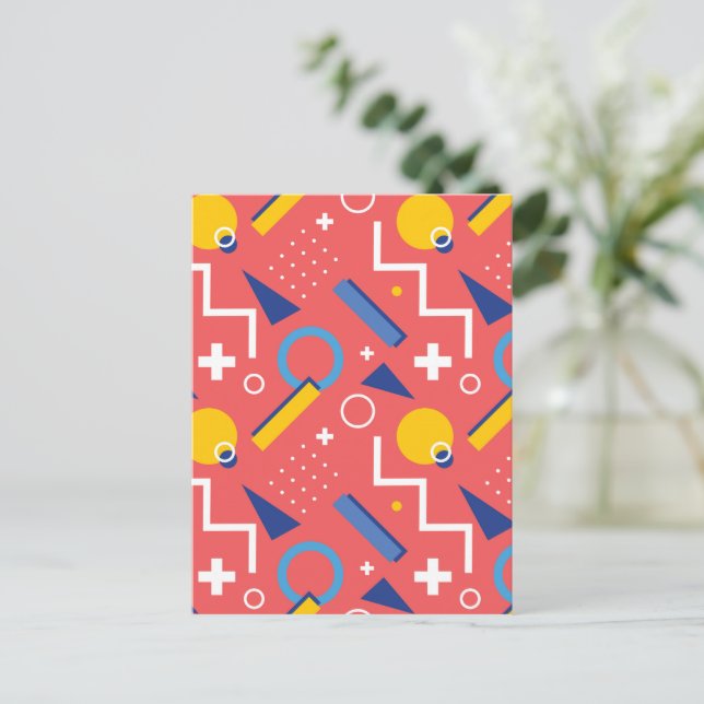 Geometrisches Muster 2 Feiertagspostkarte (Stehend Vorderseite)