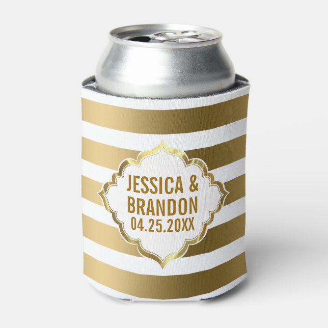Geometrisches Muster 2 für mit Monogramm Streifen Dosenkühler (Kanne Vorderseite)