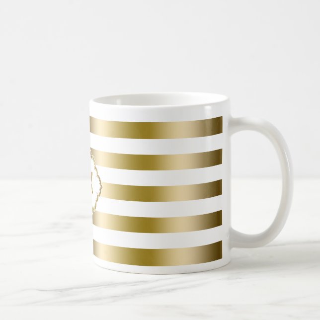 Geometrisches Muster 2 für monogrammierte Goldrape Kaffeetasse (Rechts)