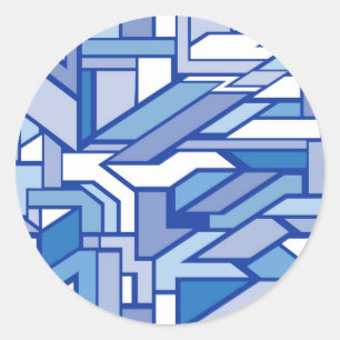 Geometrisches Muster 2 Runder Aufkleber