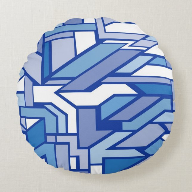 Geometrisches Muster 2 Rundes Kissen (Vorderseite)