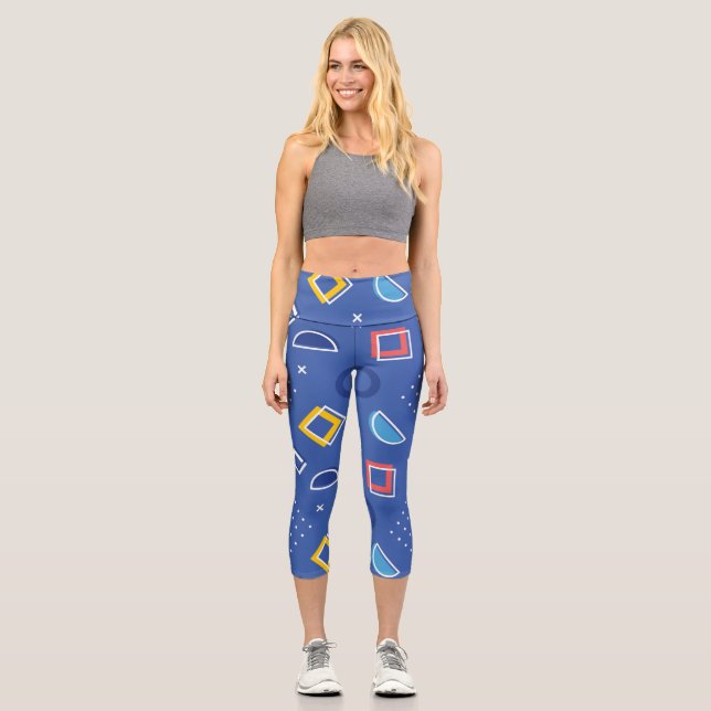 Geometrisches Muster 3 Capri Leggings (Vorderseite)