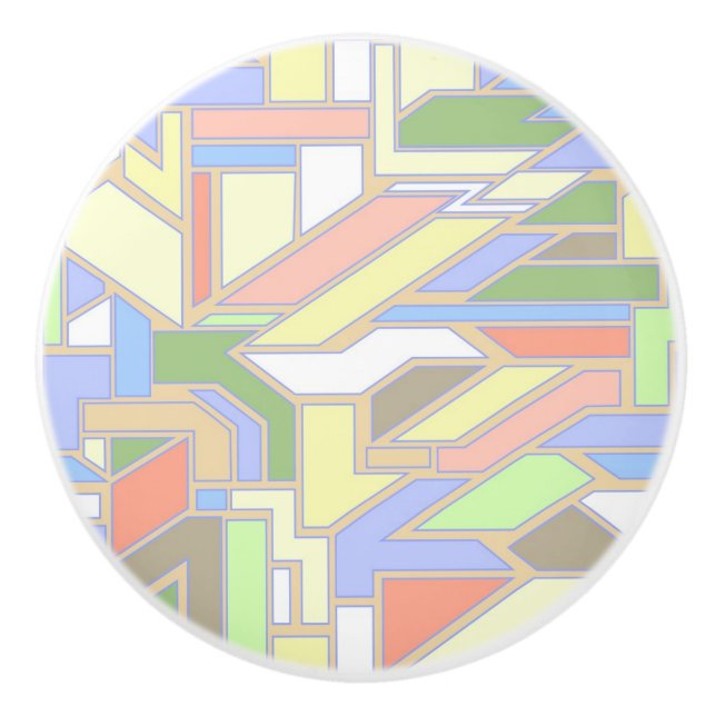 Geometrisches Muster 3 Keramikknauf (Vorderseite)