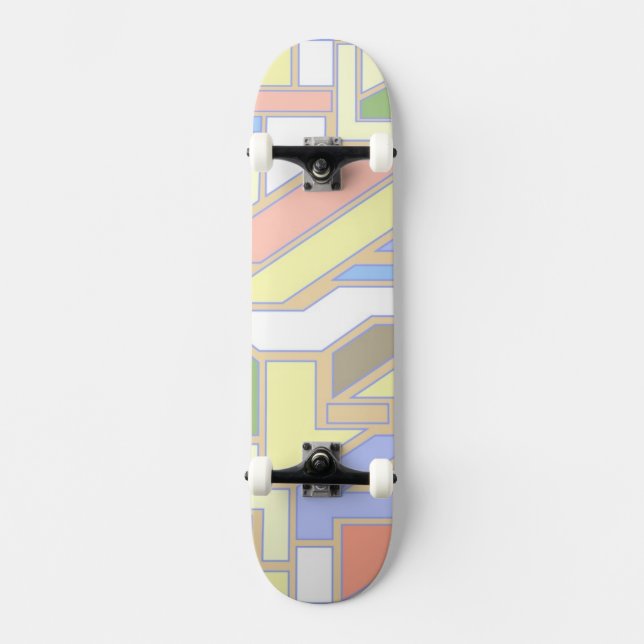 Geometrisches Muster 3 Skateboard (Vorderseite)