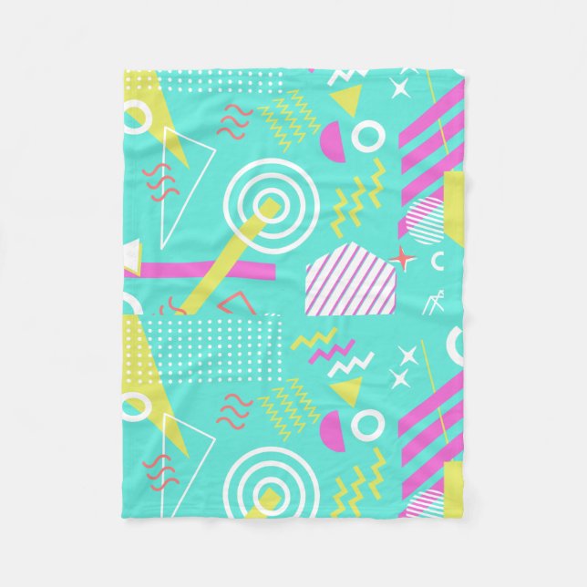 geometrisches Muster 90s Fleecedecke (Vorderseite)
