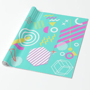 geometrisches Muster 90s Geschenkpapier