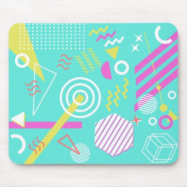 geometrisches Muster 90s Mousepad (Vorne)