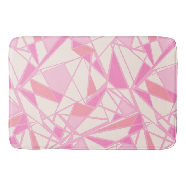Geometrisches Muster abstrakt Farbe rosa  Badematte (Vorderseite)