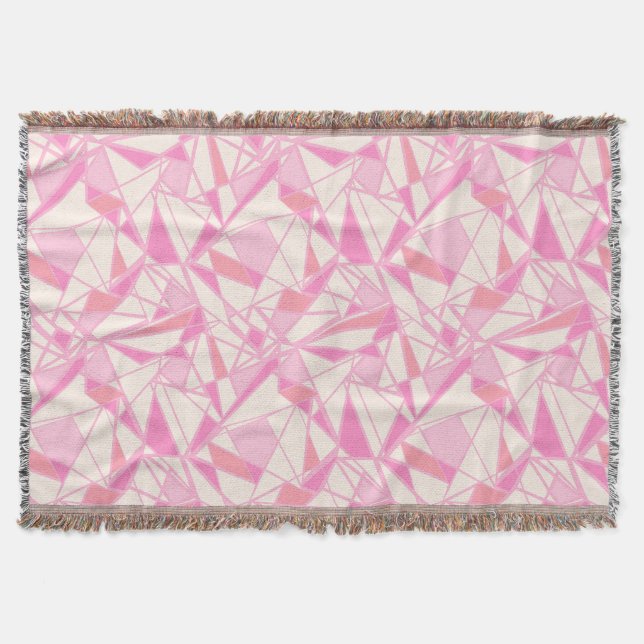 Geometrisches Muster abstrakt Farbe rosa  Decke (Vorderseite)