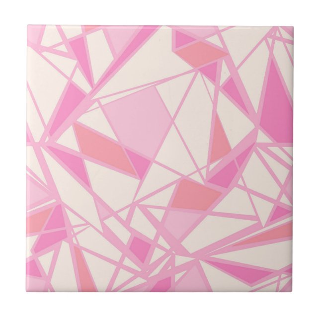 Geometrisches Muster abstrakt Farbe rosa  Fliese (Vorderseite)