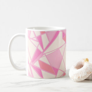 Geometrisches Muster abstrakt Farbe rosa Kaffeetasse
