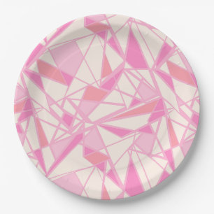 Geometrisches Muster abstrakt Farbe rosa Pappteller