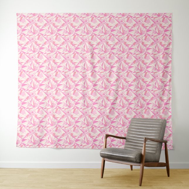 Geometrisches Muster abstrakt Farbe rosa  Wandteppich (Beispiel (Horizontal))