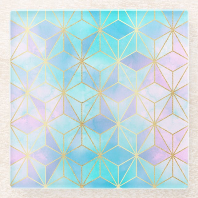 Geometrisches Muster aus eim Glas Glasuntersetzer (Vorderseite)