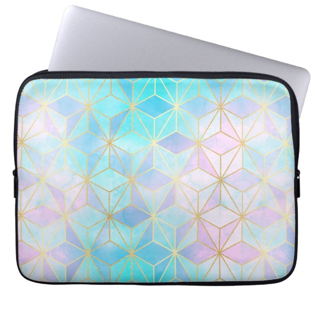 Geometrisches Muster aus eim Glas Laptopschutzhülle (Vorderseite)