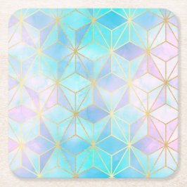 Geometrisches Muster aus eim Glas Rechteckiger Pappuntersetzer