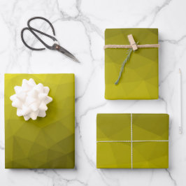 geometrisches Muster aus gelbem dunklem Ober Geschenkpapier Set