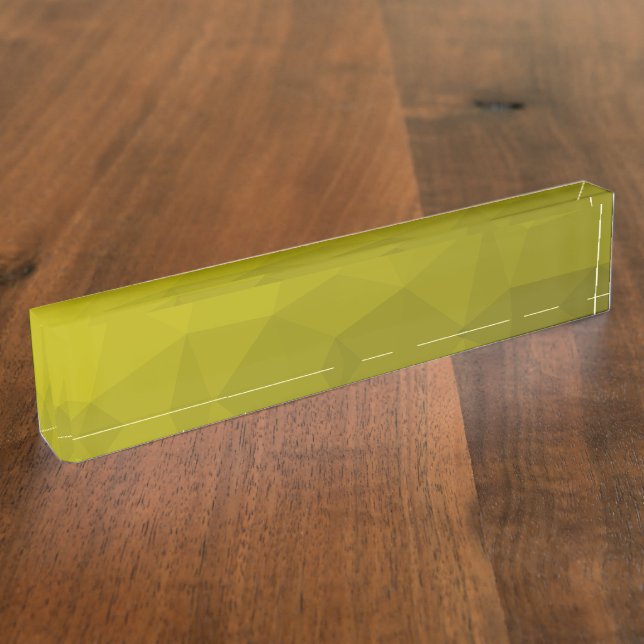 geometrisches Muster aus gelbem dunklem Ober Namensplakette (Seite)