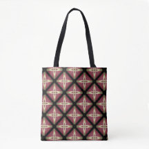 Geometrisches Muster aus Gold und Red Diamond