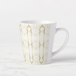 Geometrisches Muster aus weißem Marmor und Gold Milchtasse
