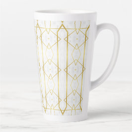 Geometrisches Muster aus weißem Marmor und Gold Milchtasse