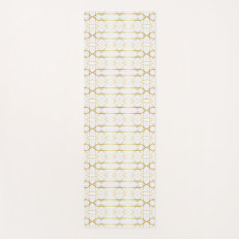 Geometrisches Muster aus weißem Marmor und Gold Yogamatte