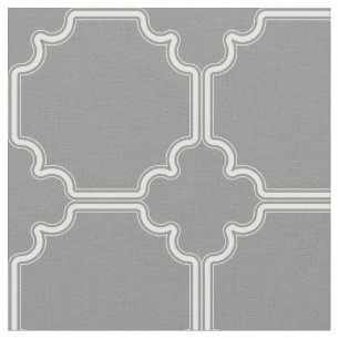 Geometrisches Muster aus weißem und grauem Quarzgl Stoff
