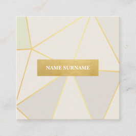 Geometrisches Muster Beige Gold Square Business Ca Quadratische Visitenkarte