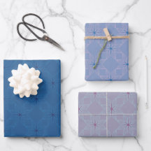 Geometrisches Muster | Blau, Periwinkle und Lila