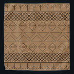 Geometrisches Muster, braunes Blatt Halstuch<br><div class="desc">Braun geometrisches Muster Bandana. Schwarzer Druck auf braunem Hintergrund.</div>