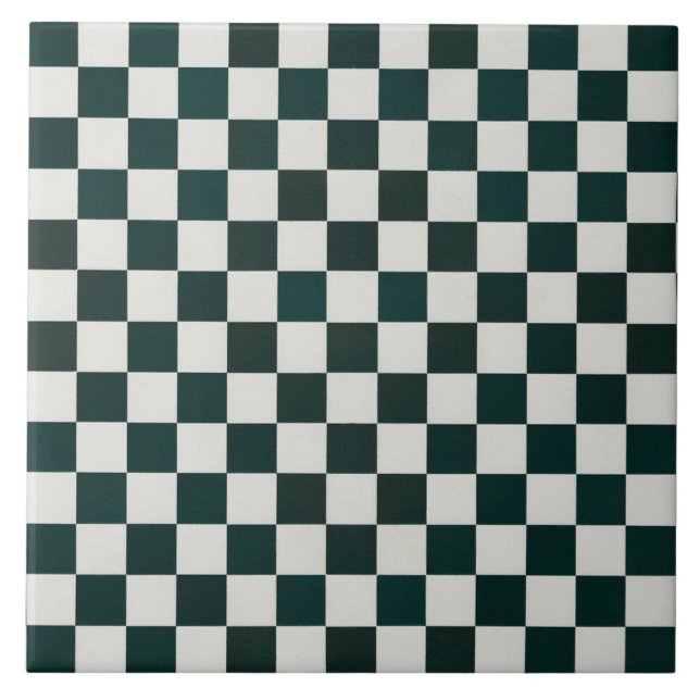 Geometrisches Muster dekorativ dunkelgrün groß Fliese (Vorderseite)