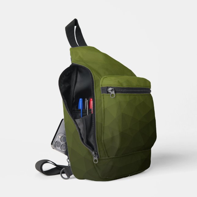 geometrisches Muster der Artengrüngefälle Crossbody Bag (Offen)