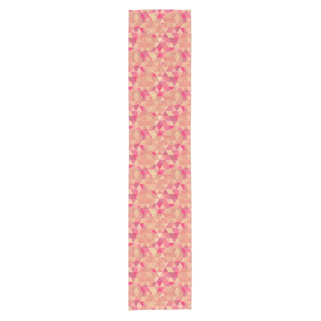 Geometrisches Muster der Blume Kurzer Tischläufer (Vorderseite)